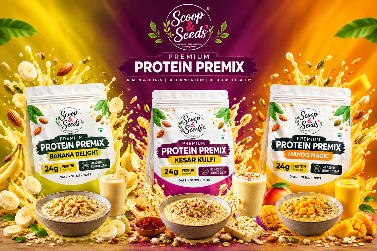 Scoop & Seeds Trio Combo – 3 Flavours | Mango, Banana & Kulfi Masti