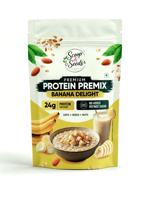 Scoop & Seeds Banana Delight – Premium Protein Premix | 24g Protein