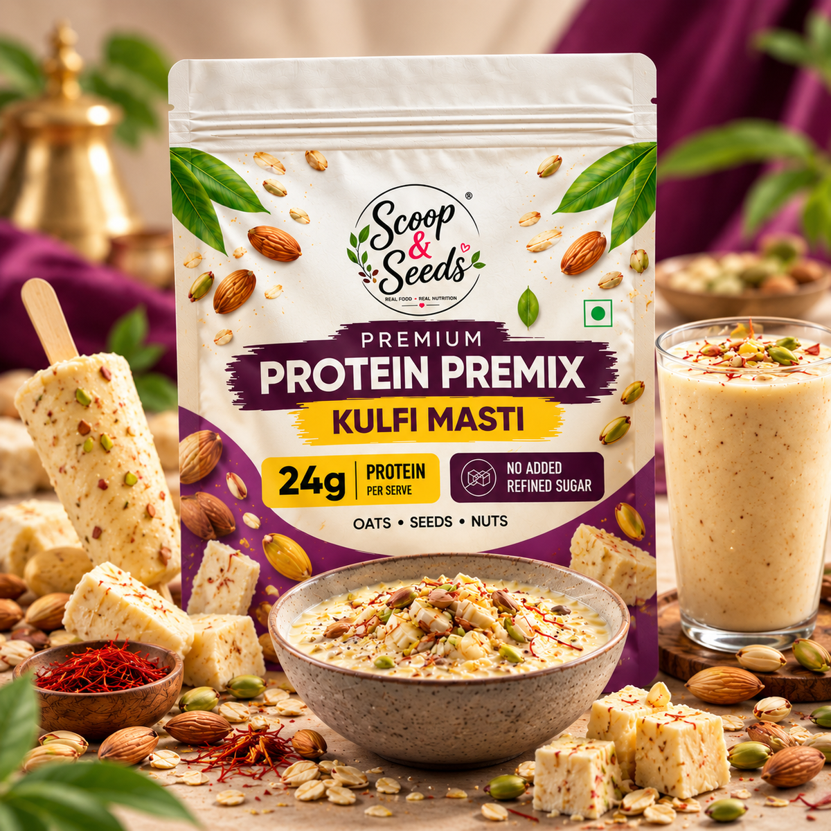 Scoop & Seeds Kulfi Masti – Premium Protein Premix | 24g Protein
