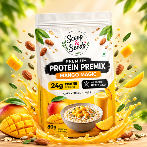 Scoop & Seeds Mango Magic – Premium Protein Premix | 24g Protein