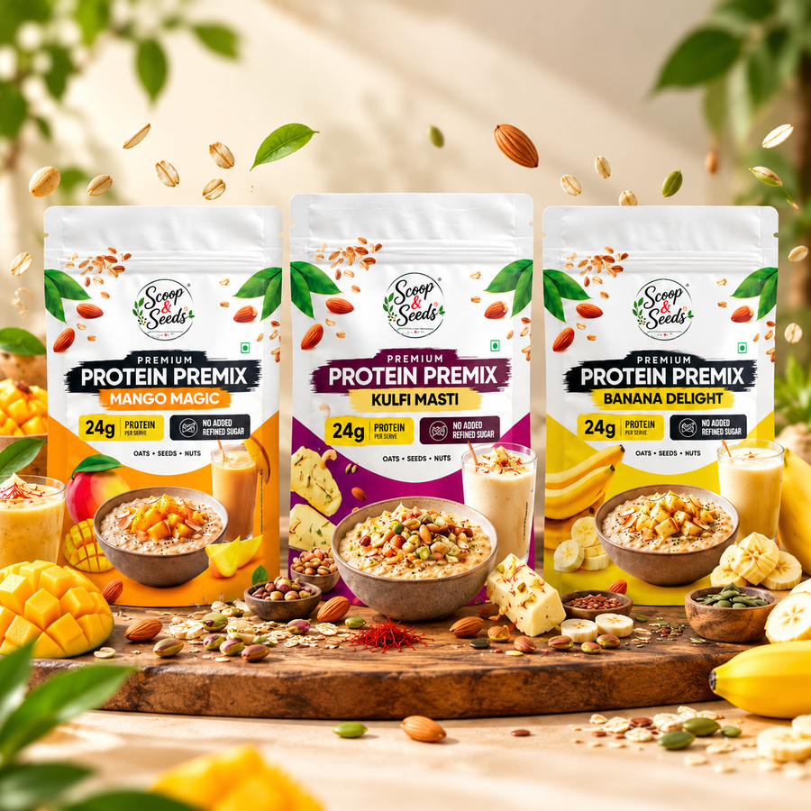 Scoop & Seeds Trio Combo – 3 Flavours | Mango, Banana & Kulfi Masti
