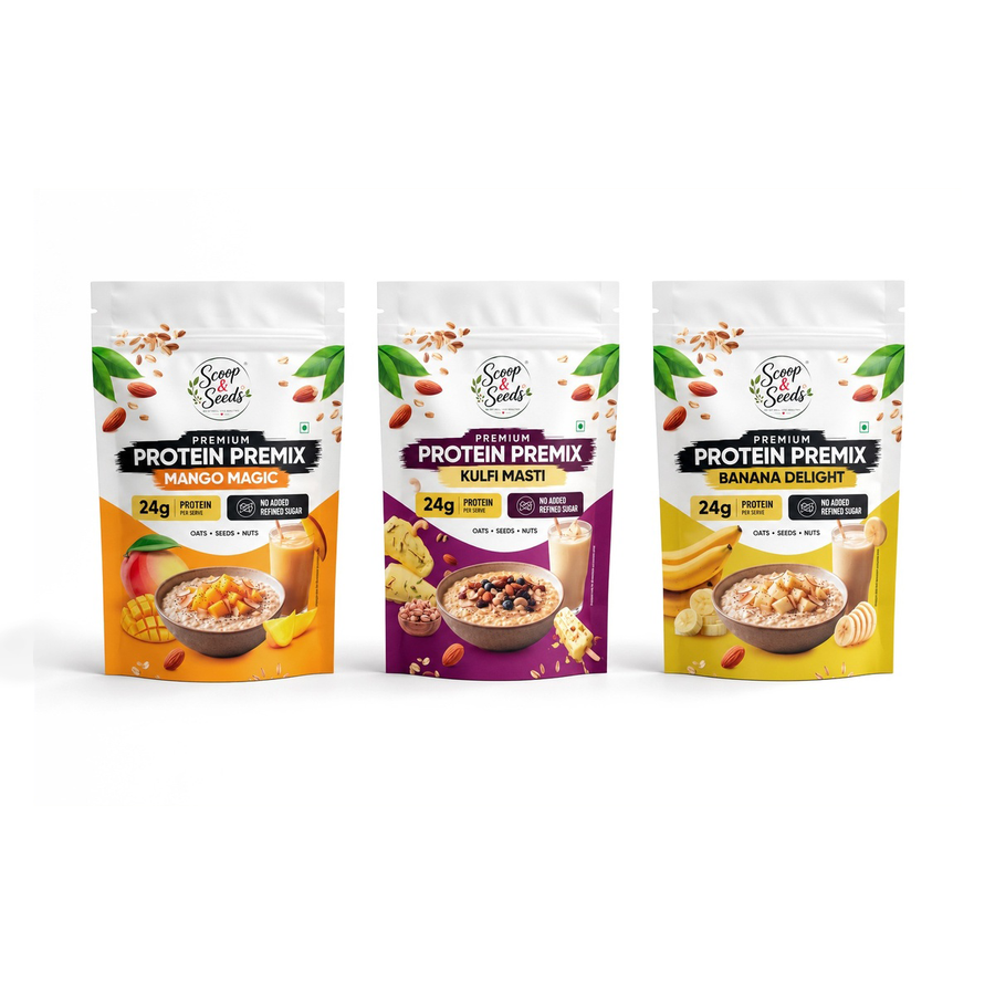 Scoop & Seeds Trio Combo – 3 Flavours | Mango, Banana & Kulfi Masti